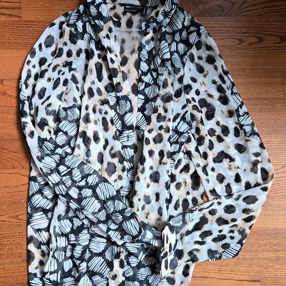 Leopard Print Asos Sheer Blouse